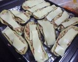 ナスとカニカマで　味噌味茄子ボート作り方4写真