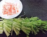１分★簡単【水菜とカニカマのなめ茸和え】作り方2写真