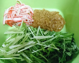 １分★簡単【水菜とカニカマのなめ茸和え】作り方4写真