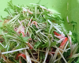 １分★簡単【水菜とカニカマのなめ茸和え】作り方6写真
