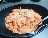 海老のトマトクリームパスタ作り方6写真