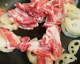 簡単☆蓮根と牛バラ肉の照り焼き☆作り方1写真