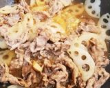 簡単☆蓮根と牛バラ肉の照り焼き☆作り方2写真