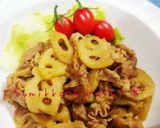簡単☆蓮根と牛バラ肉の照り焼き☆作り方4写真