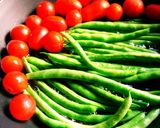 作り置き、インゲンとトマトのオイル煮☆作り方1写真