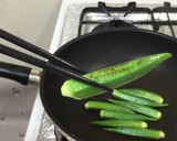 簡単おつまみ☆オクラのお好み焼き風作り方3写真