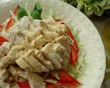 レンジ蒸し鶏胡麻ソースサラダ作り方4写真