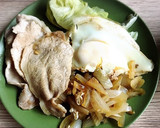 ひとりずぼら生姜焼きと目玉焼きプレート作り方4写真