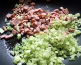 まかないランチ♪セロリのマスタード炒飯作り方3写真