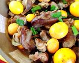 鶏キンカンとレバー、砂肝の煮物作り方5写真