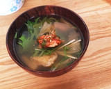 水菜と大根と薄揚げのお味噌汁♪作り方9写真