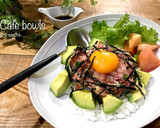 ねぎとろとアボカドのカフェ丼風作り方3写真