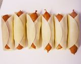 餃子の皮で作るトルティーヤチーズドッグ作り方3写真