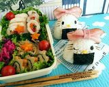 簡単キティちゃんおにぎり♪onigiri作り方1写真