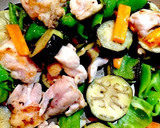 とろ～りなすと鶏もも肉のにんにくみそ炒め作り方5写真