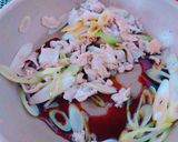 ＊シソ香る豚肉と長ネギのみぞれパスタ＊作り方4写真