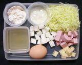 もち＆チーズ＆魚肉ソーセージのお好み焼き作り方1写真