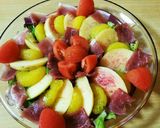 桃と夏みかんフルーツサラダ生ハム添え作り方5写真