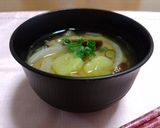 茄子と さつま芋と玉ねぎの お味噌汁作り方8写真