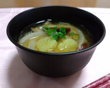 茄子と さつま芋と玉ねぎの お味噌汁作り方8写真