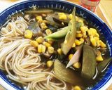 ☆彡ナス ミョウガ トウモロコシの煮麺作り方5写真
