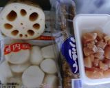 鶏むね肉と根菜の、具沢山あったかスープ作り方1写真