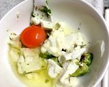 豆腐 アボカドでクリーミー卵丼作り方1写真