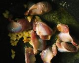 カラスミと砂肝とアスパラのパスタ♪作り方6写真