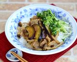 豚バラなすとかいわれ大根のベジ丼作り方3写真