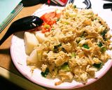 玉ねぎのこ鶏肉卵を炒めた料理作り方6写真