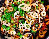 ✿シャキシャキ蓮根とひじきの煮物作り方3写真