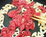 味が濃い～牛肉とれんこんの旨甘辛作り方3写真