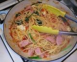 ソーセージのトマトソースパスタ作り方4写真