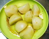 シリコンスチーマーで温玉ねぎのオイル醤油作り方4写真