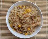 セロリとコーンと牛肉の炊き込みごはん作り方12写真