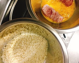 お弁当に豚薄切り肉のぐるぐる巻きとんかつ作り方2写真