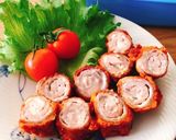 お弁当に豚薄切り肉のぐるぐる巻きとんかつ作り方7写真