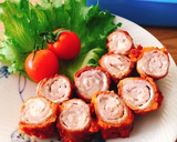 お弁当に豚薄切り肉のぐるぐる巻きとんかつ作り方7写真