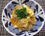 人参こぶおろしで豚と豆腐の炒め物作り方4写真