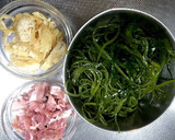 刻み昆布と細切り豚ロースの油揚げ煮作り方1写真
