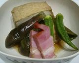 厚揚げとベーコン♪茄子もオクラも煮浸し。作り方3写真