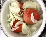 丸ごとトマトと玉ねぎのスープ作り方2写真