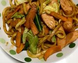 簡単☆カレーソース味焼きうどん作り方5写真
