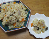 簡単感嘆！とまーす薄味きのこ炊き込み御飯作り方3写真