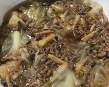 ひき肉とキャベツの卵とじ煮作り方5写真