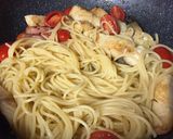 塩鯖とプチトマト・ルッコラのパスタ作り方6写真