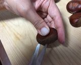 栗の下処理 簡単　圧力鍋キッチンバサミ　作り方1写真