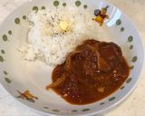 余ったハンバーグ、デミトマのロコモコ丼！作り方4写真