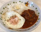 余ったハンバーグ、デミトマのロコモコ丼！作り方5写真