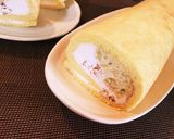 茹で栗で♪マロンクリーム☆ロールケーキ作り方6写真